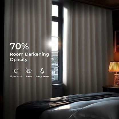 HPD Half Price Drapes - Cortinas de Lino sintético para Sala de Estar (1 Panel), 50 de Ancho x 96 de Largo, Cortinas texturizadas para oscurecer la habitación para recámara, 96 Pulgadas de Largo
