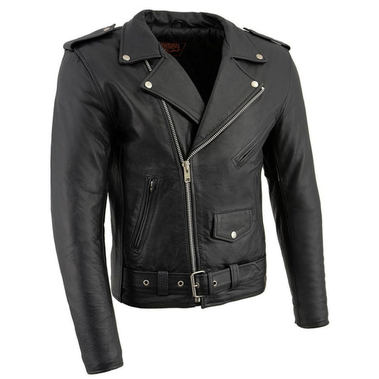 Milwaukee Leather Chamarra de Moto para Hombre, Negro, XL