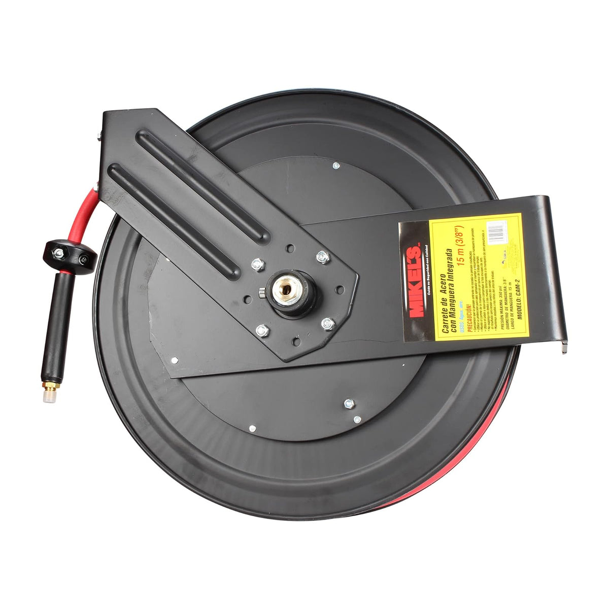 Carrete de acero con manguera 3/8” sistema retráctil 15 m