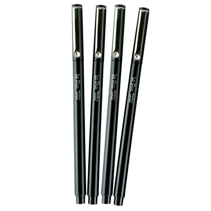 Uchida of America 4300-4B 4-Piece Le Pen Drawing Pen Set, 0.3 Point Size, Black