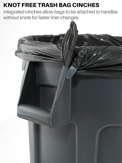 Rubbermaid Commercial Products - Cubo de basura/basura/basurero resistente FG261000GRAY BRUTE, paquete de 6