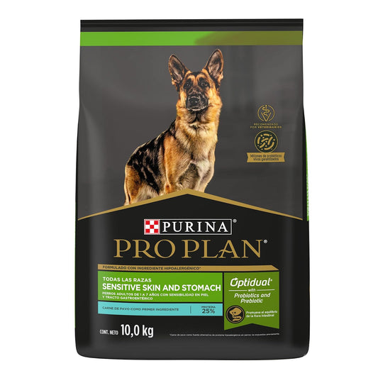 Purina Pro Plan Adulto Todos los Tamaños Sensitive Skin & Stomach Sabor Carne de Pavo 10Kg