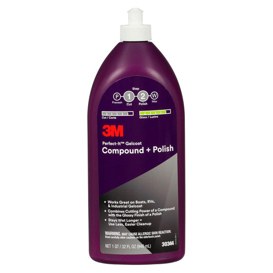 3M Perfect-It Gelcoat Compound + Polish 30344, 1 Cuarto