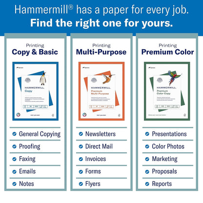 Hammermill - Papel para impresora (impresión láser de alta calidad, 10,9 kg, 8,5 x 14, 1 resma (500 hojas), 98 brillante, fabricado en los Estados Unidos, 104612