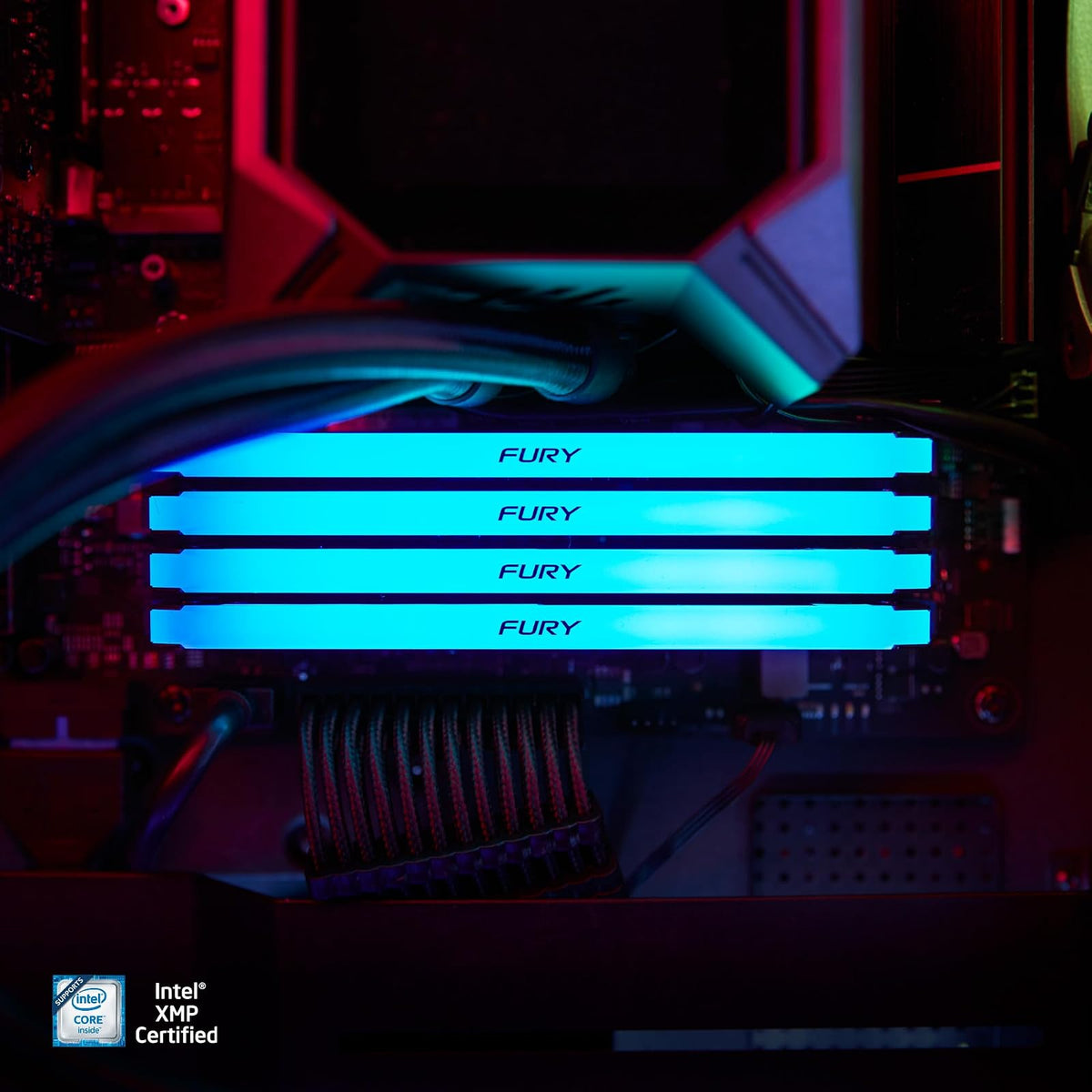 Kingston Fury Beast Black RGB DDR4, Memoria Gamer para PC, Capacidad: 16GB Kit (2x8GB), Frecuencia: 3600MT/s, Latencia: CL17, Factor de Forma: DIMM 288-Pin, Color: Negro/RGB, KF436C17BB2AK2/16