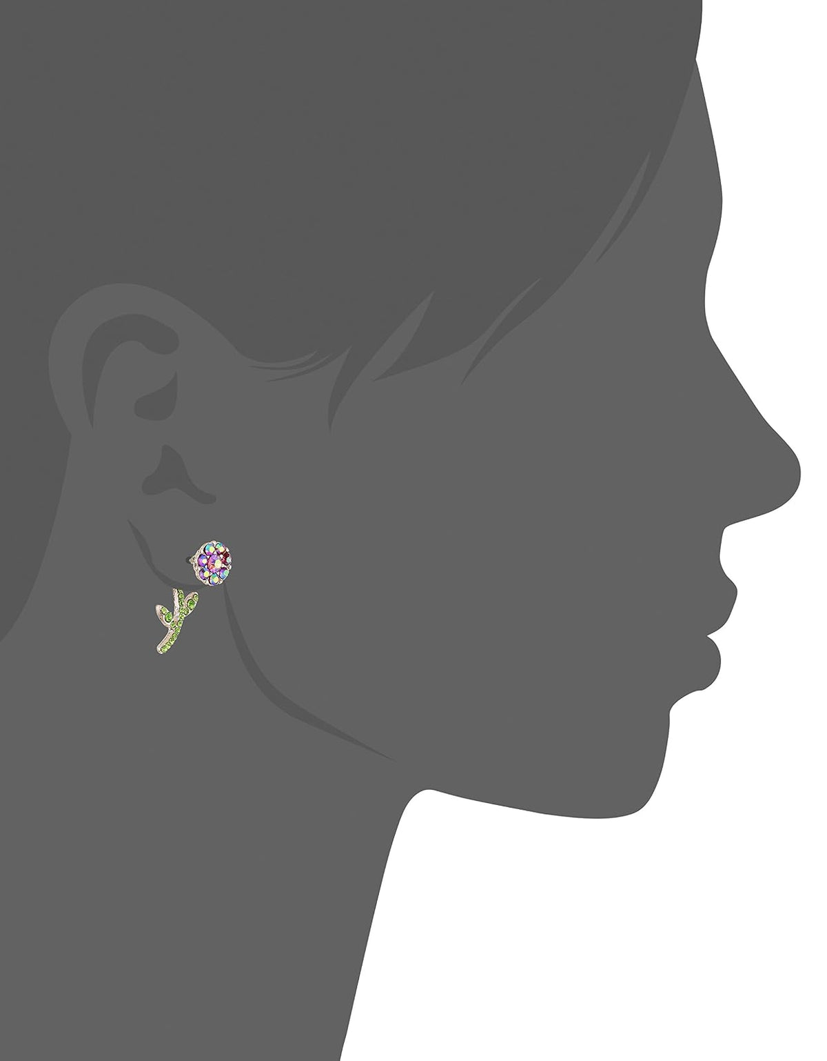 Betsey Johnson Pendientes de flor en la parte delantera y trasera