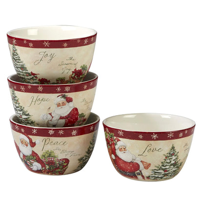 Certified International 89127 - Vajilla (16 piezas, 4 piezas, talla única), diseño de deseos navideños