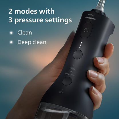 Philips Sonicare Hilo Dental Inalámbrico 3000, Irrigador Oral con Tecnología Quad Stream, 2 Modos y 3 Niveles de Intensidad, Diseño Ergonómico