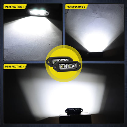 Nilight 14042F-B 2 Unidades 40W Montaje Empotrado Barra Luz LED Trabajo Inundación Luces Conducción Respaldo Todoterreno Lámpara Antiniebla Blanco para Jeep Parachoques ATV UTV SUV Camión Barco