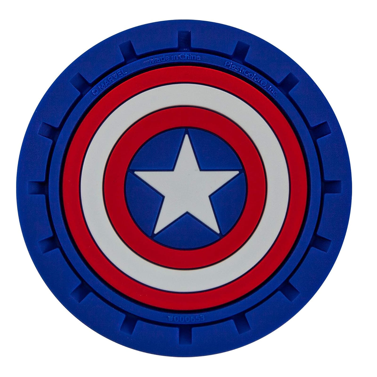 Plasticolor 000653R01 Marvel Captain America - Posavasos para Automóvil, camión, SUV, 2 Unidades, Color Azul