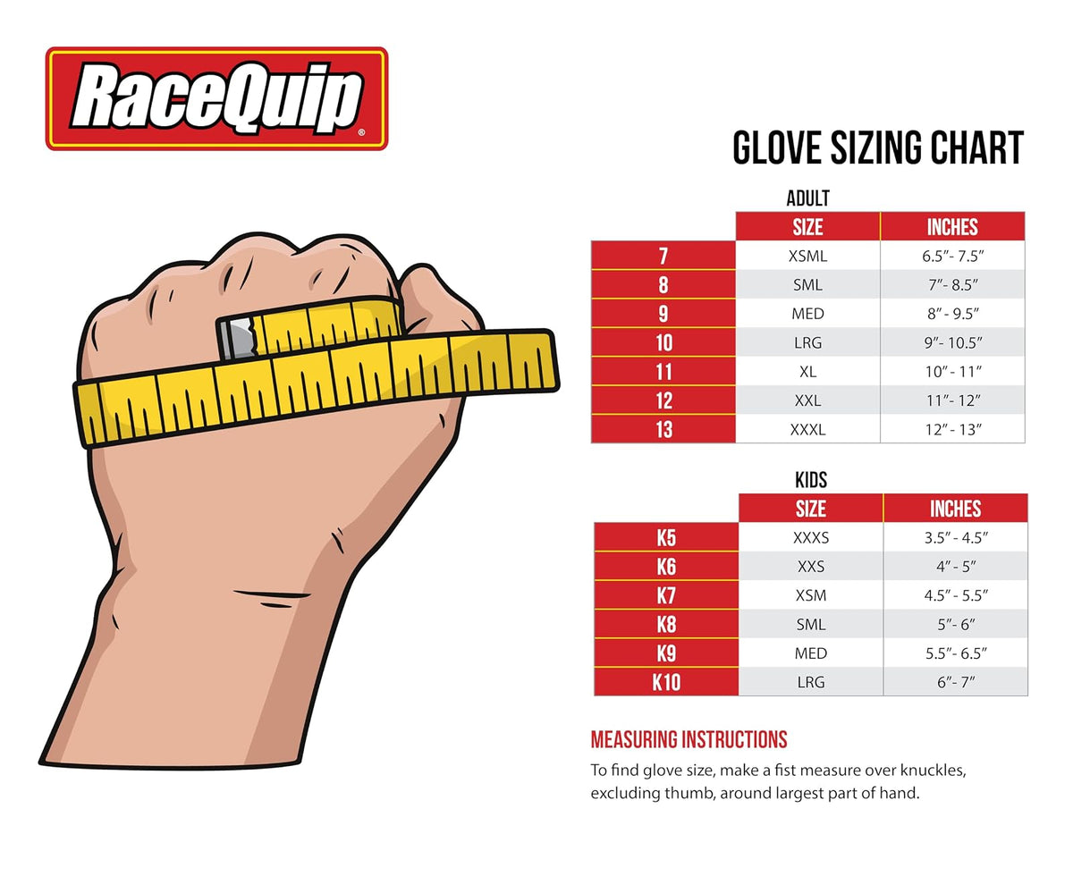RaceQuip 355 Series - Guantes de Carreras (2 Capas), Color Negro, SFI 3.3/5, Negro, X-Large