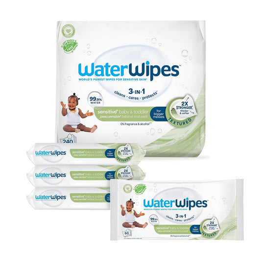 WaterWipes Hand Face Baby Wipes With Soapberry - 240 Wipes (4 Pack Of 60Count)