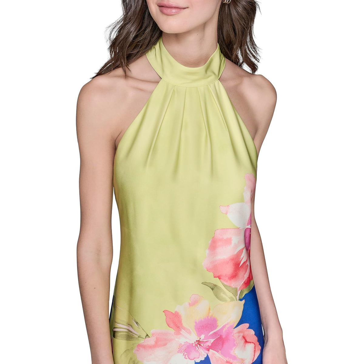 KARL LAGERFELD Sleeveless Halter Neck Maxi Dress Vestido Mujer