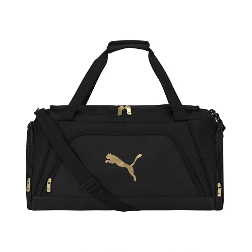 Puma Evercat Accelerator Bolsa de Lona | Negro/Oro, uno-talla, correa ajustable extraíble, bolsillo para zapatos