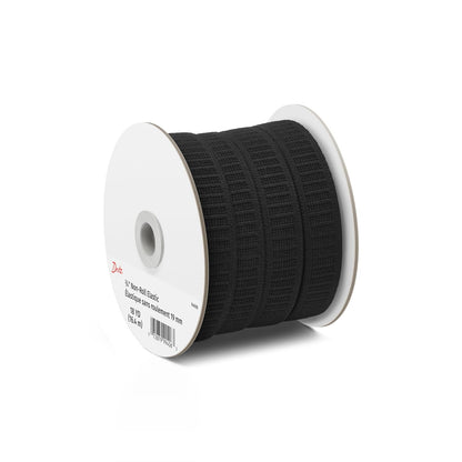Dritz 9406B tela elástico no enrollable, negro, 3/4 pulgadas por 18 yardas | Resistente al rollo y a la torsión, para cintura y proyectos de costura