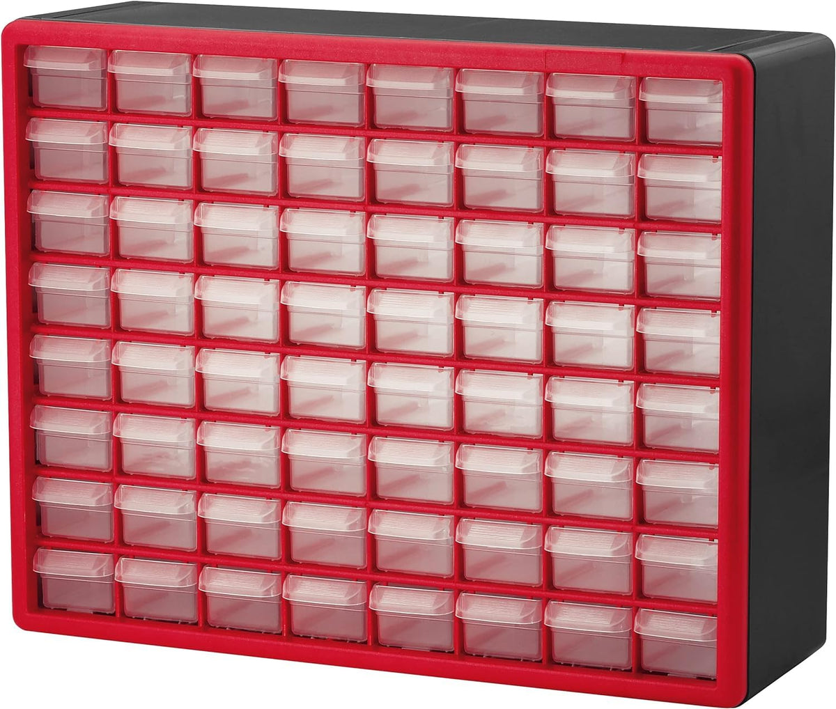 Akro-Mils 10164 64 Drawer Plastic Parts Storage Hardware and Craft Cabinet, 20-Inch by 16-Inch by 6-1/2-Inch, Black