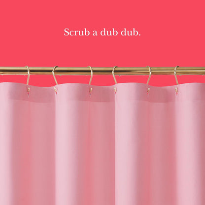 Kate Spade New York Scrub A Dub - Cortina de Ducha con Bloques de Color, 72 x 72 Pulgadas, Hecha de 100% algodón, Lavable a máquina, Cortina de Ducha Rosa de Dos Tonos