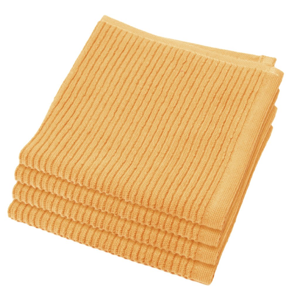 Now Designs Juego de 4 Paños de Cocina Acanalados 100% Algodón - Honey
