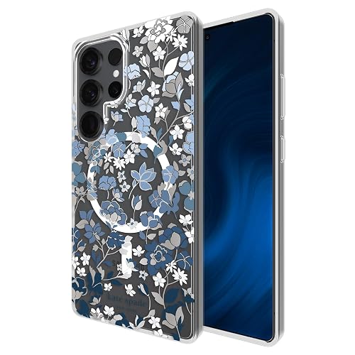 Kate Spade New York - Funda para Samsung Galaxy S25 Ultra (Carga magnética e inalámbrica), diseño de Flores Azules