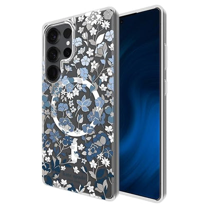 Kate Spade New York - Funda para Samsung Galaxy S25 Ultra (Carga magnética e inalámbrica), diseño de Flores Azules