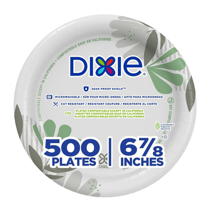Dixie Platos de Papel Desechables Pathways - Blanco - 6 7 - 8 in