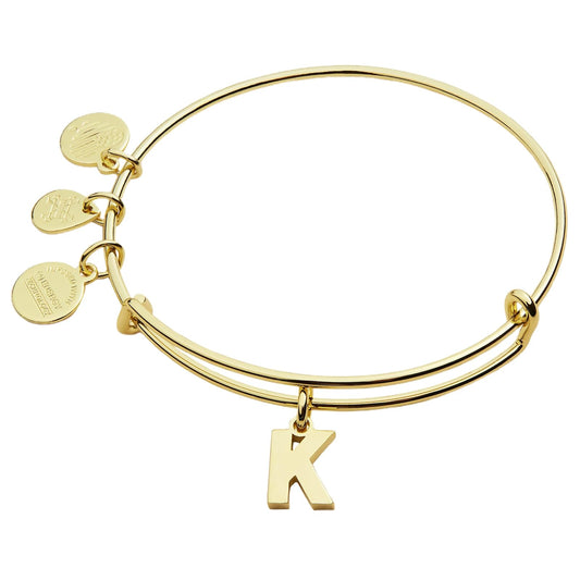 Alex and Ani - pulsera expandible para mujer, con letras de la A a la Z, acabado brillante, 2 a 3.5 pulgadas
