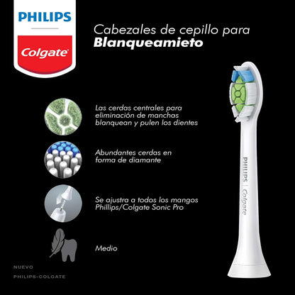 Colgate Repuesto Cepillo Eléctrico Philips Limpieza Profunda 6 Unidades | Hasta 100% Menos Manchas en Solo 7 días, Remueve 7X Más Placa, Las Cerdas Centrales Eliminan las Manchas Superficiales