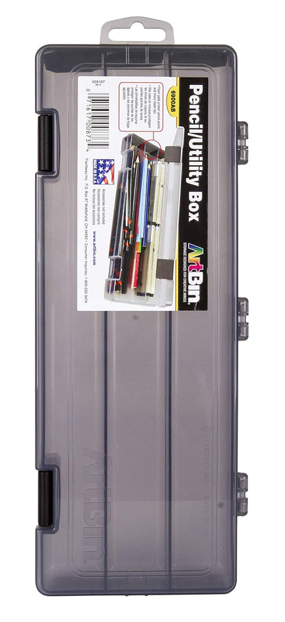 ArtBin Caja para lápices/Utensilios Transparente, en Color carbón, 31.44 cm x 12.38 cm x 4.44 cm, Gris, 6 uds. por Paquete