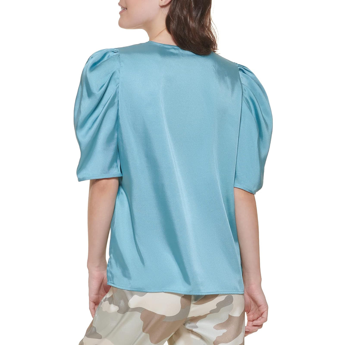 DKNY Parte Superior Deportivo Pulido con Cuello en V Camisa Cami para Mujer