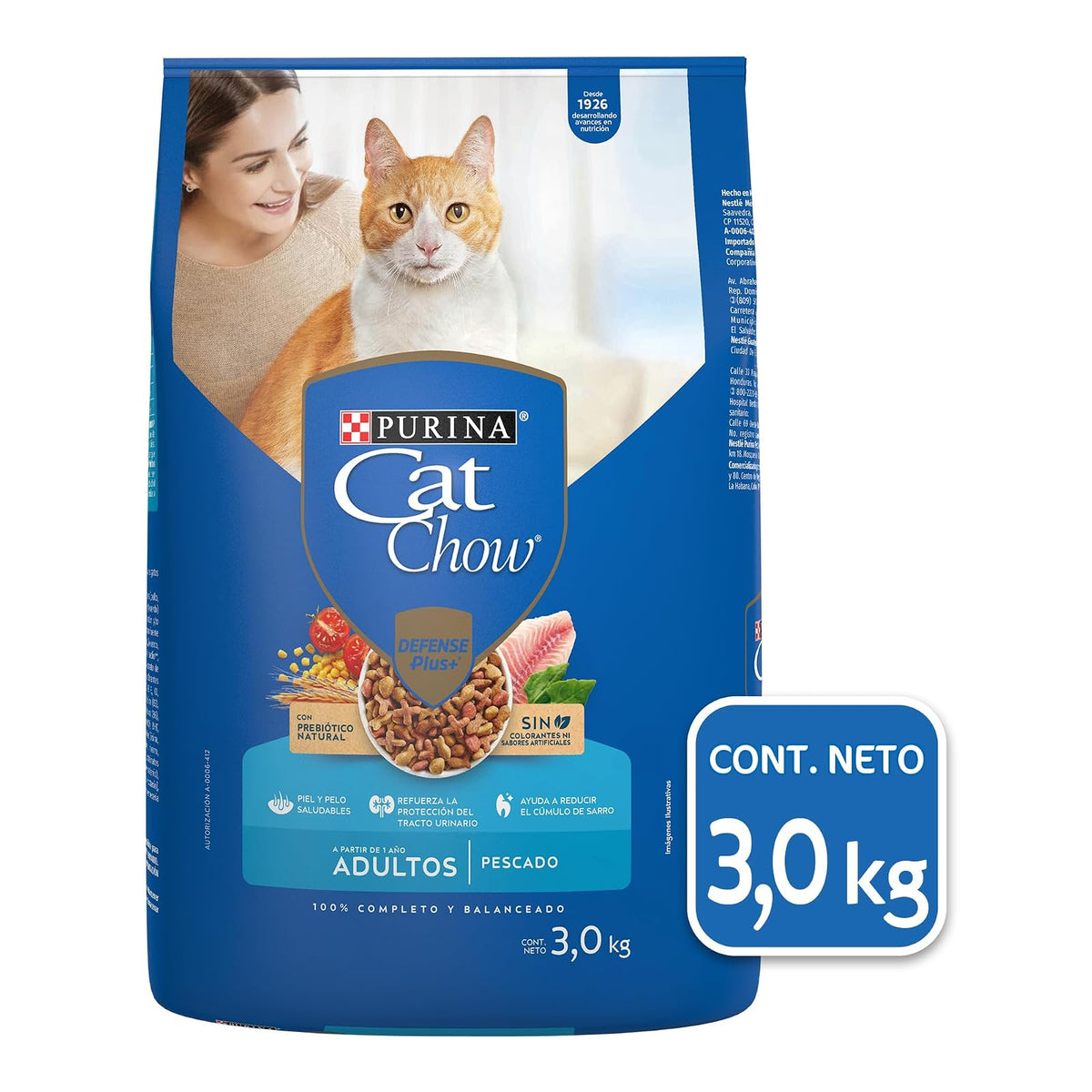 Purina Cat Chow Adulto Todos los Tamaños Sabor Pescado 3Kg