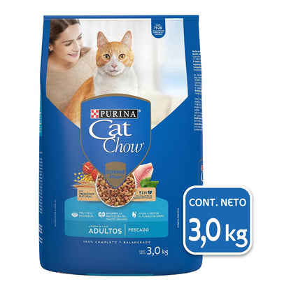 Purina Cat Chow Adulto Todos los Tamaños Sabor Pescado 3Kg