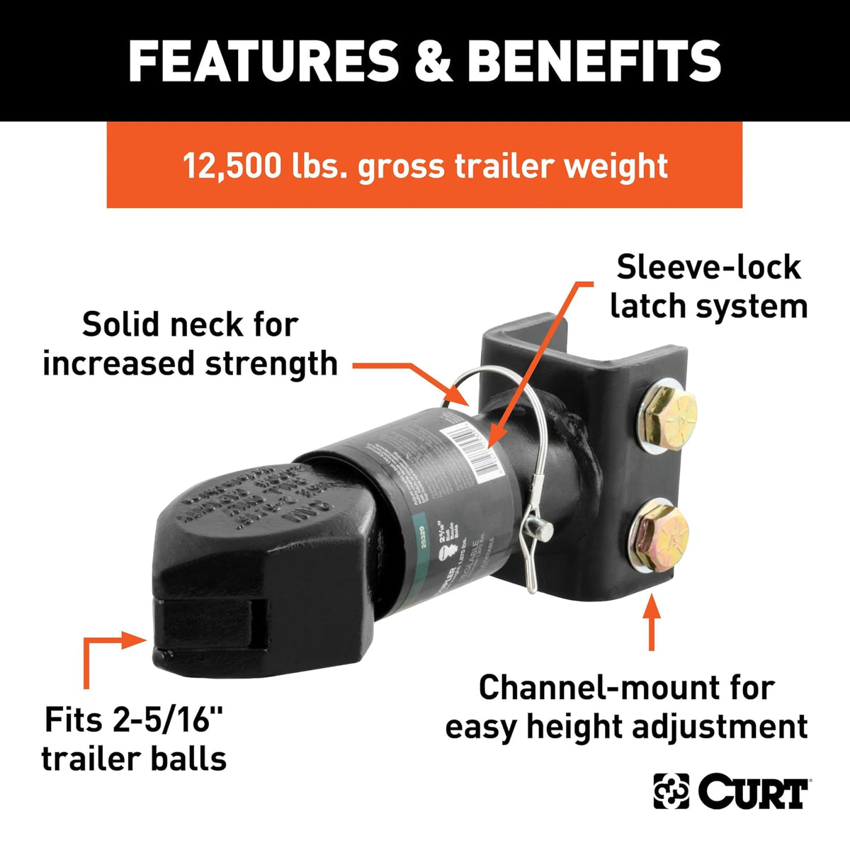 CURT 25329 Channel-Mount Coupler