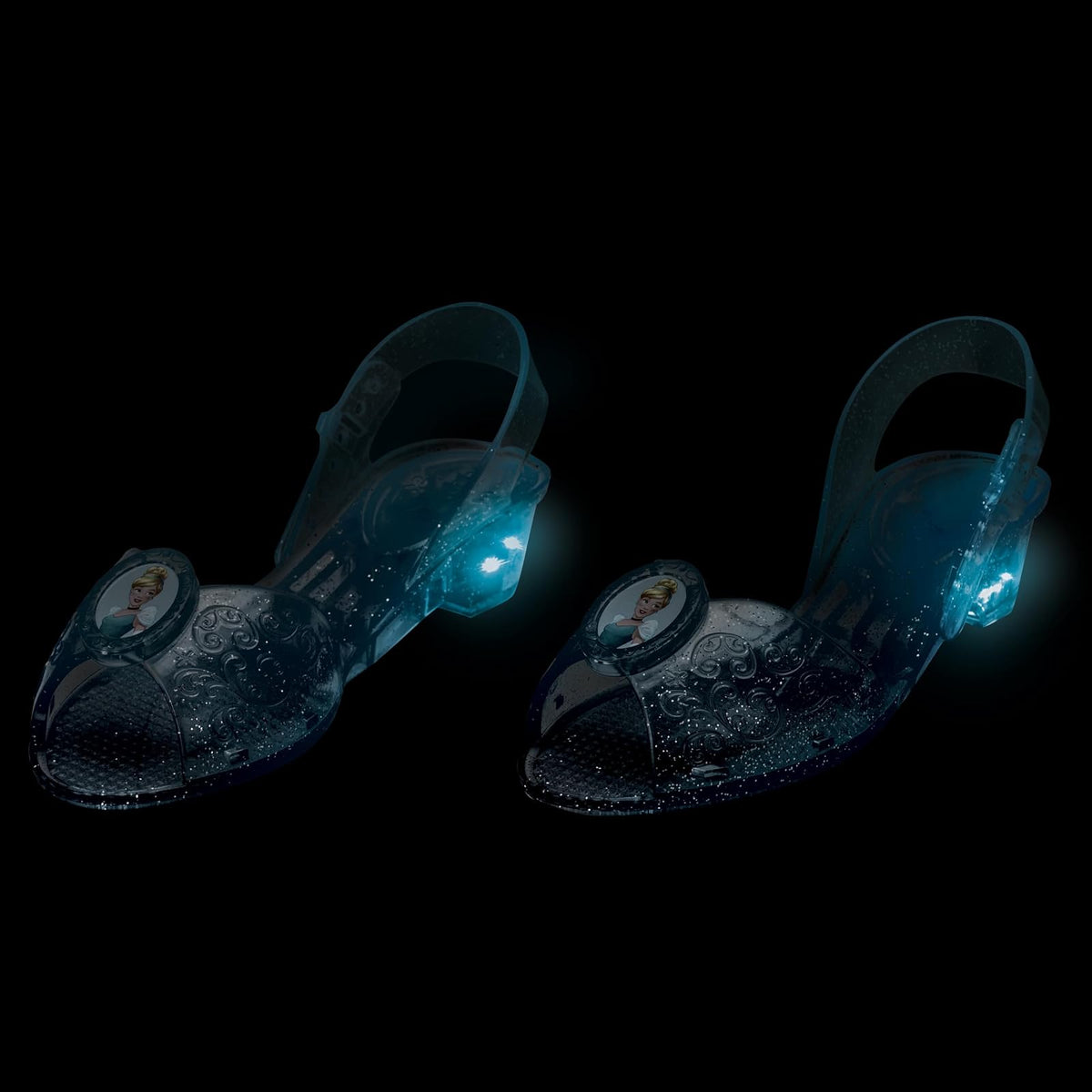 Accesorio Oficial Disney, Zapatos con Luces de Cenicienta, Disney Cinderella, Talla Infantil 11/12
