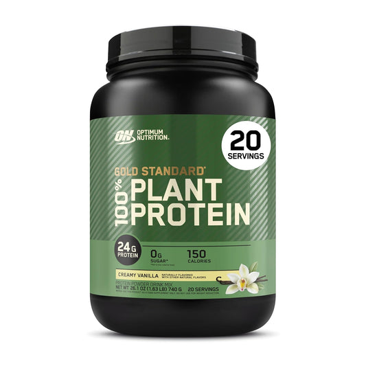 Optimum Nutrition ON Gold Standard 100% Plant based Proteina sabor Vainilla, 0g de azúcar, Gluten Free, Vegana, 1.76 lb.