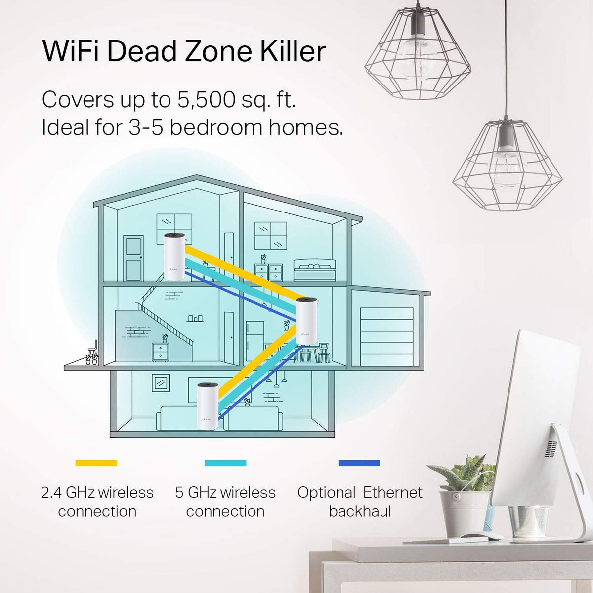 TP-Link Deco Sistema WiFi Mesh (o en Malla) para Todo el hogar: alcanza hasta 867 Mbps, itinerancia sin interrupciones + Tapo TC70, Cámara Wi-Fi de Seguridad Interior,1080P