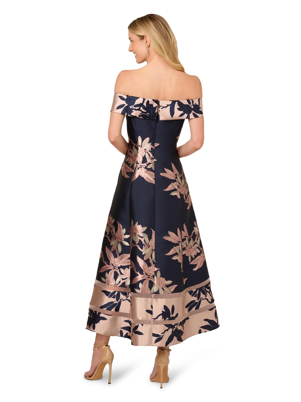 Adrianna Papell Off Shoulder Jacquard Dress Vestido para ocasión Especial Mujer