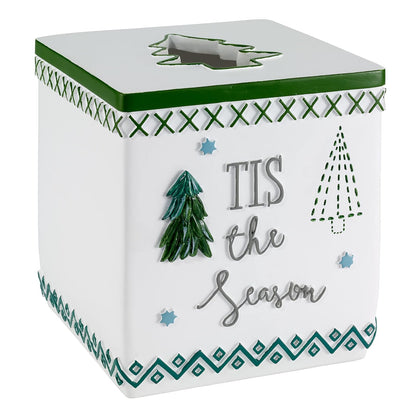 Avanti Linens - Cubierta de Caja de pañuelos, Accesorios de encimera de Resina, decoración Ideal para día Festivo (colección de árboles de Navidad) - Tissue Box Cover - Multicolor