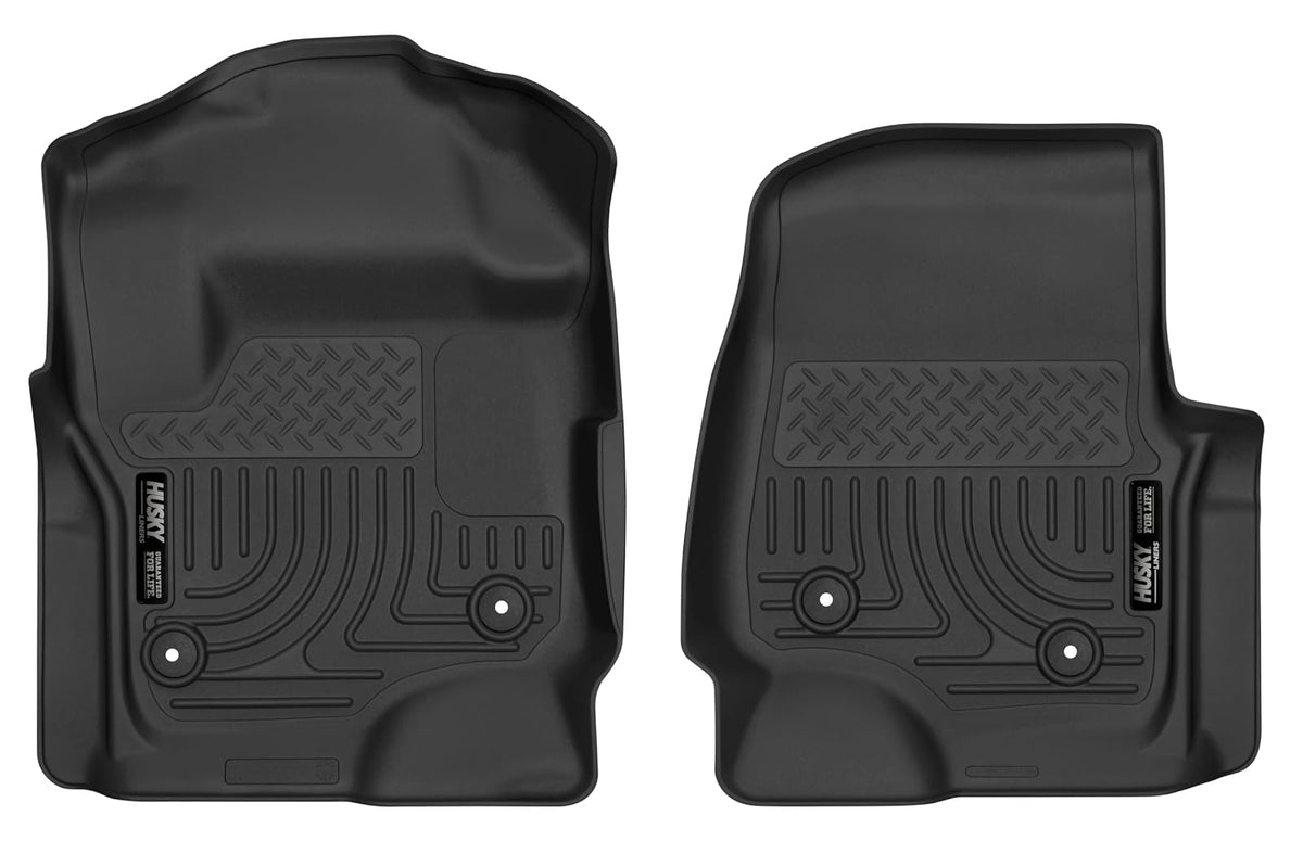 Husky Liners X-Act Contour Alfombrillas | Se Adapta a Ford F-250/F-350 Crew/SuperCab 2017-2024 | Fila Delantera, 2 Unidades, Color Negro - 53361 - cabina Crew (para pisos de vinil) - X-act Contour Front Floor Mats - Negro