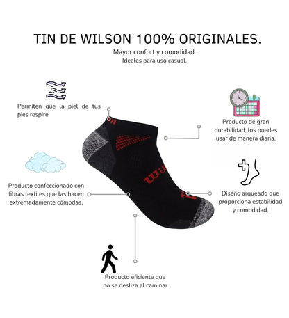 Wilson 10 Piezas Tin para Niños, color Negro/Oxford, Talla CH (18-19 CM), 8818