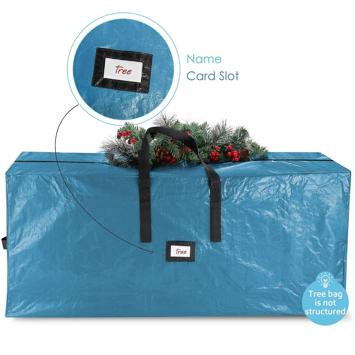 Christmas Tree Storage Bag - Fits Up To 7.5 ft Holiday Trees - Large Christmas Tree Storage Box Container Made from Durable Waterproof Fabric with Handles & Dual Zipper - by Hearth & Harbor