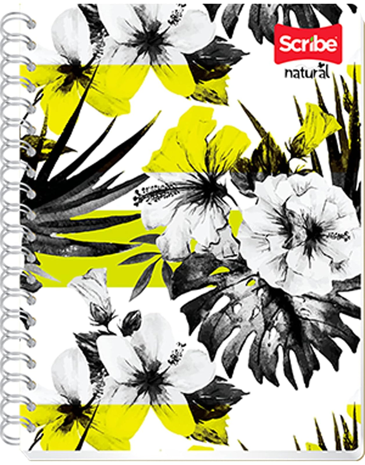 Scribe, Natural, Cuaderno Profesional, Pasta Semi Rígida, Espiral Doble, Cuadro Grande (C.7), 200 hojas, Diseños aleatorios
