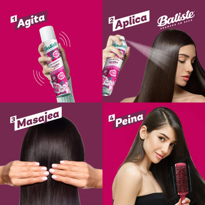 Batiste Shampoo en Seco Blush 200 ml. Refresca el Pelo Sin Usar Agua, Absorbe el Exceso de Grasa, Brinda Volumen y Textura, Neutraliza Olores.