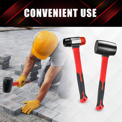 YIYITOOLS - Juego de 2 martillos, mazo de goma de 16 onzas y mazo suave de doble cara de 40 mm, apto para construcción y renovación del hogar, color negro