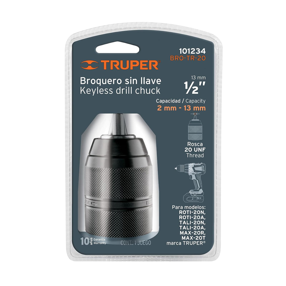 Truper BRO-TR-20, Broquero para TALI-20N/20A y ROTI-20N/20A