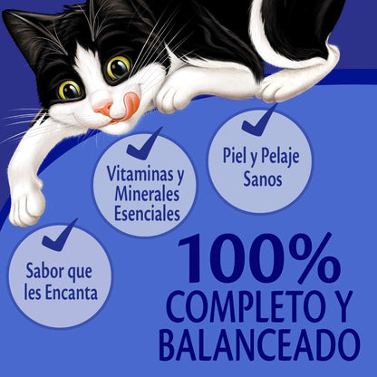Felix Alimento Húmedo Sabor Atun Salmon y Sardina, Paquete con 24 Pzas de 85g