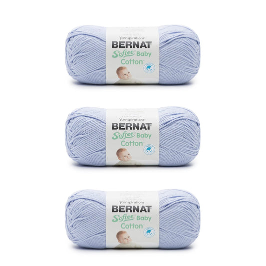Bernat Softee - Hilo de algodón para bebé, paquete de 3 unidades de 120 g/4.25 oz - Mezcla - 3 DK (ligero) - 254 yardas - Tejer/ganchillo