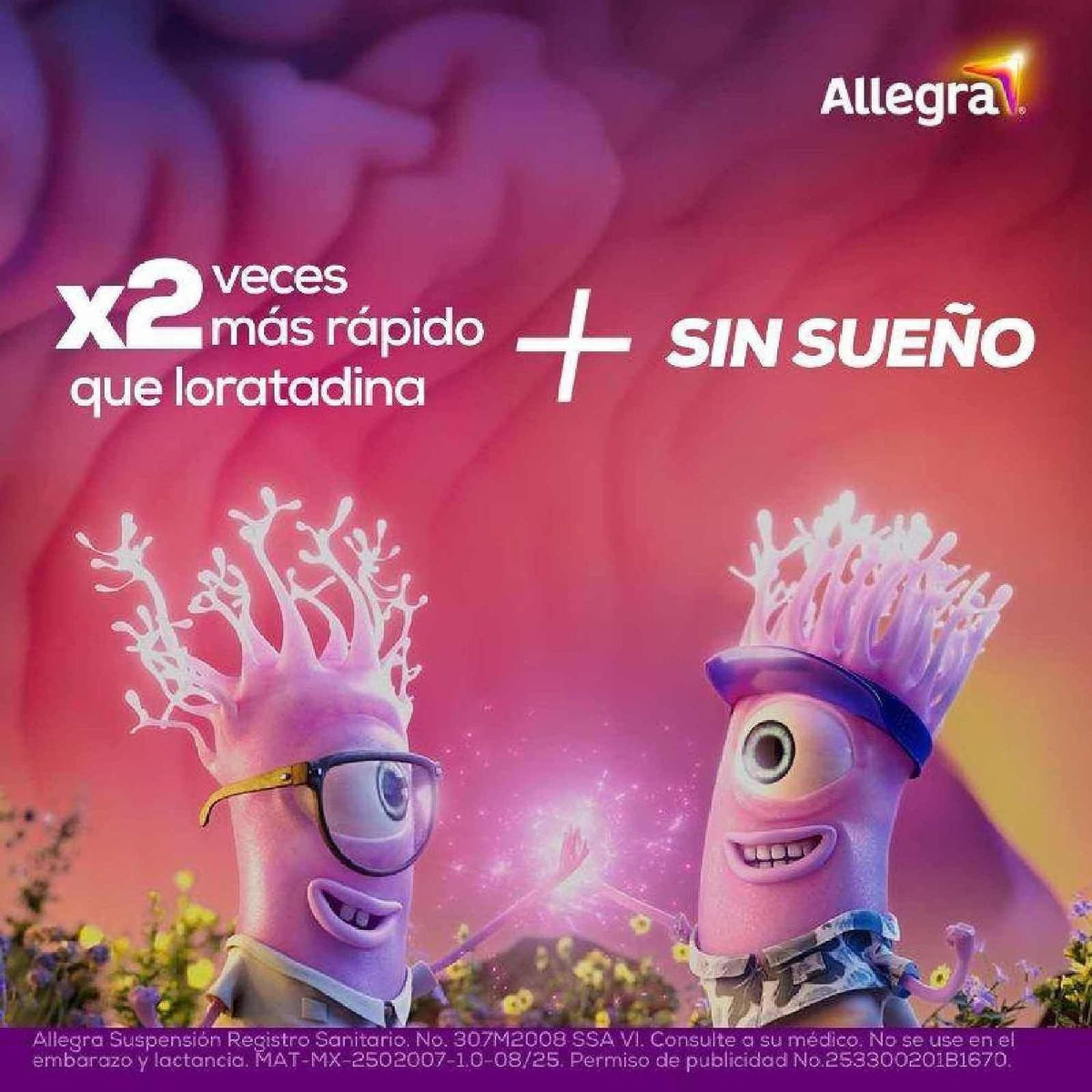 Allegra suspensión pediátrica para estornudos y escurrimiento nasal, 150ml.
