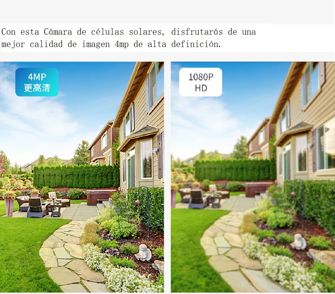 ZDQC Cámara Solar inalámbrica, Cámara de videovigilancia 4G, detección de Movimiento pir, Alarma de aplicación de Sirena, diálogo bidireccional