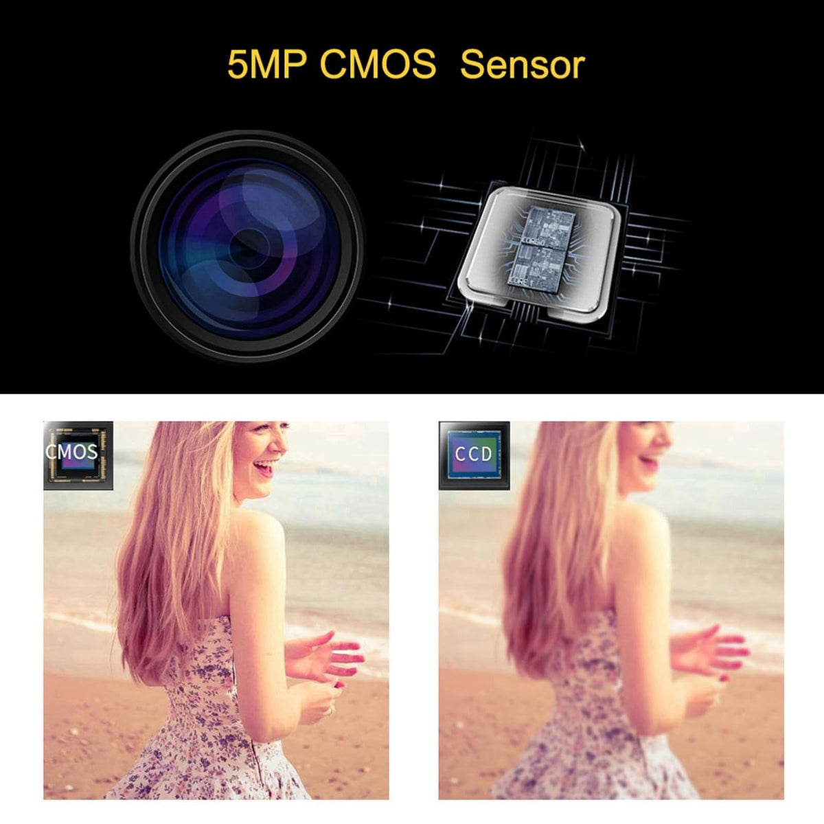Zopsc Cámara portátil 1080P DV Alta definición Full HD 270 ° Rotación 16X Videocámaras Digitales para videocámaras, para Picnic al Aire Libre, Camping, etc.(Negro, Enchufe de US)