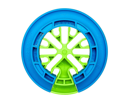 Jonard Tools Cable Comb Organizer CCB-34 | Azul/verde, CAT6A CAT7, hasta 24 cables, 9.14 mm diámetro, ranuras para dedos